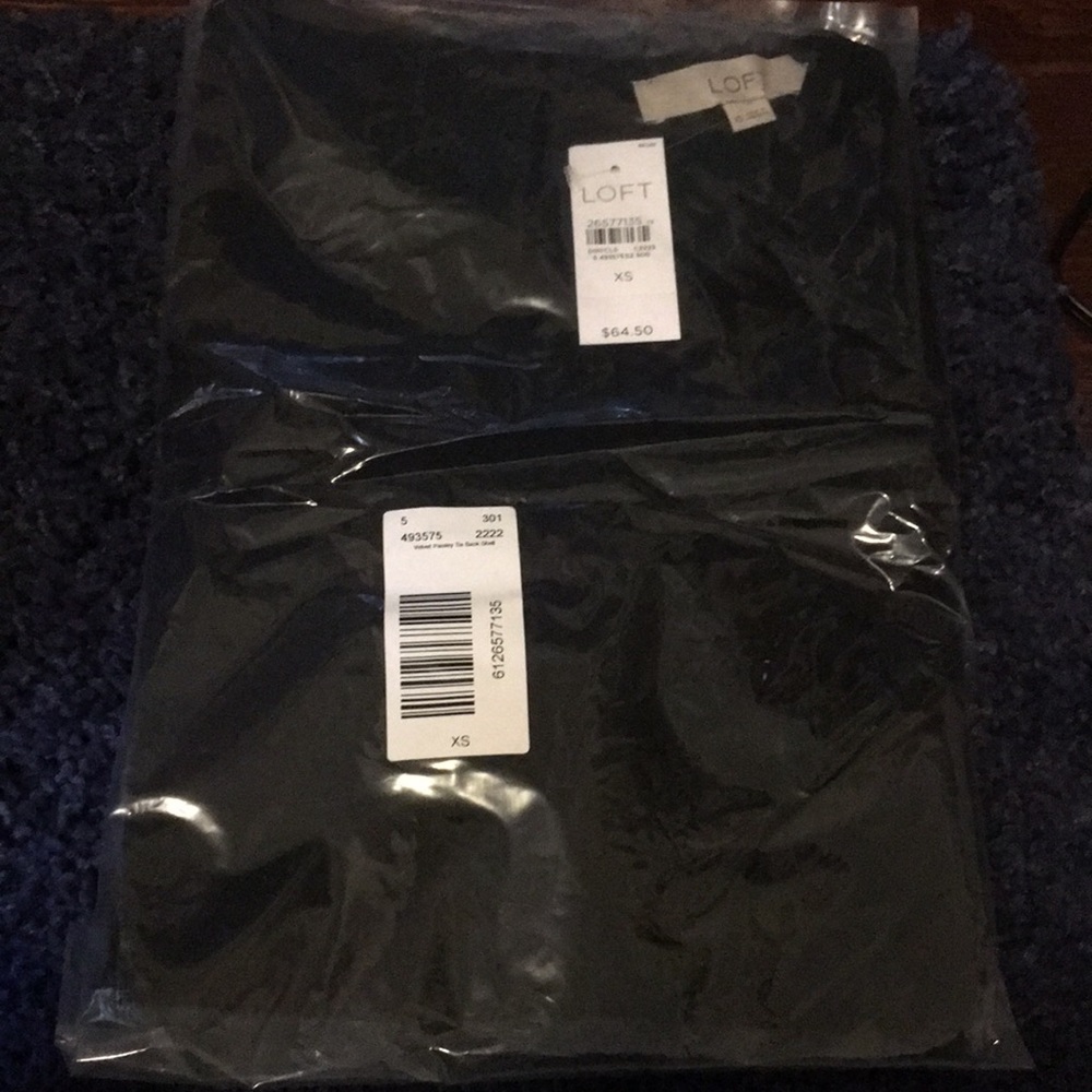 LOFT black velvet lace shell tank NEW - Picture 4 of 6